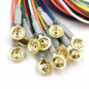 Wholesale Gold coated cup electrode leadwire Neurofeedback dry EEG 1.5mm Din sensor Cap from china suppliers