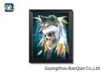 Wall Art Framed Lenticular Poster 3D , Wolf Animal Image Flip Effect PVC / MDP
