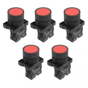 China 600v 10Amp 1 Nc N/C Red Momentary Push Button Switch Panel Mount BE102 on sale