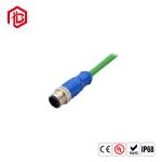 M12 Industrial Metal Waterproof Connector 2-8Pin Straight Head Formed With Cable