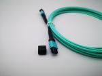 12 Fiber Optical MPO Patch Cable Assemblies OM3 40/100G Aqua 10 Meter For Data