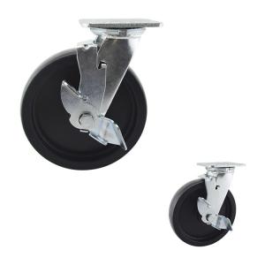 China Wholesale 8 inch Big Size Black Industrial Wheel Plate Mount PP Heavy Duty Casters Lock on sale