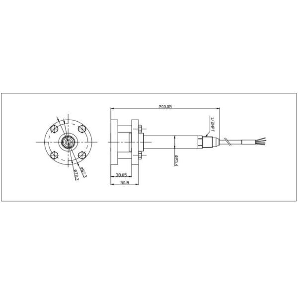 BH93420-WS1 Sewage Level Sensor Flange Fuel Level Sensor Liquid Level Transmitter