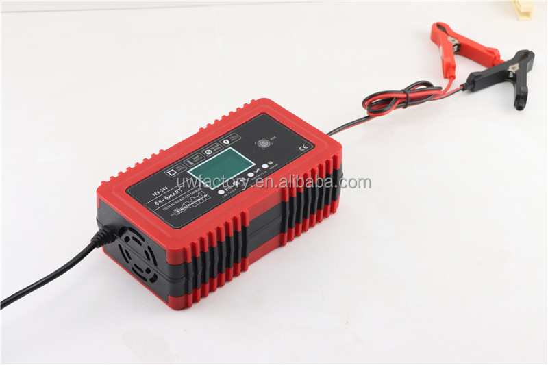 SCP Function 12V 24V/12A Intelligent Automatic Car Battery Charger for AGM GEL VRLA Lead Acid Battery 125W Output Power