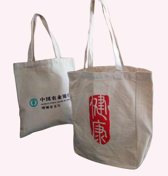 Promotional 100% Cotton Bag / Recyle Durable Shopping Bag Customized Shape And