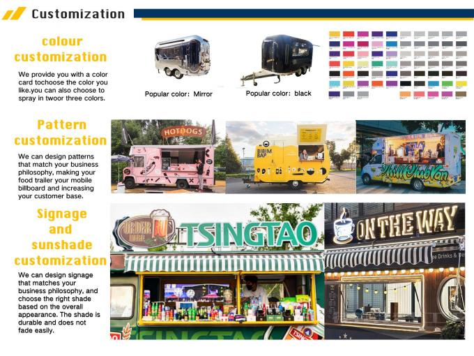2024 Food Truck Trailer Outdoor Mobile Food Trailer Coffee Ice Cream Hot Dog Pizza Snacks 6