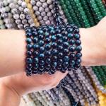 Natural Crystal Gemstone Ink Blue Tiger's Eye Loose Bead Strands Semi Precious