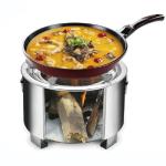 Windproof Stainless Steel Large Portable Picnic Camping Wood Burning Stove for