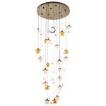 Antique glass star moon starry sky pendant lamp bedroom bedside lamp staircase