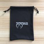 Microfiber Packaging Drawstring Bag , Black Color 3D Glasses Bag With Custom