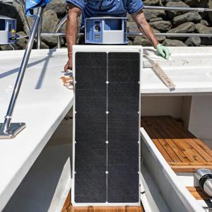 Wholesale White Or Black Walkable Semi Rigid Solar Panels Customizable For Shipyard Boat Construction Soalr Roof Floor Tile ODM OEM from china suppliers