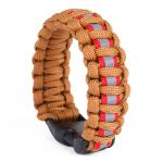Survival Bracelet, Fire Starter Made of Flint and Steel, Whistle and Compass,