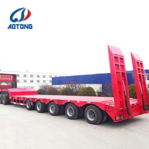 Wholesale 120ton 3/4/5/6/7/8 Axles Low Bed Lowboy Semi Trailer with Dolly Mechanical Suspension from china suppliers