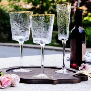 Wholesale Hammer Texture Crystal Wine Glass In Triangle Shape from china suppliers