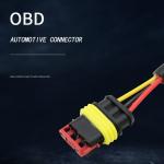 Waterproof OBD Interface Low Voltage Wire 300mm Length For Xenon Lamp