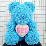 Popular Rose Bear Foam Rose Teddy Bear With Pear Heart For Valentines Day