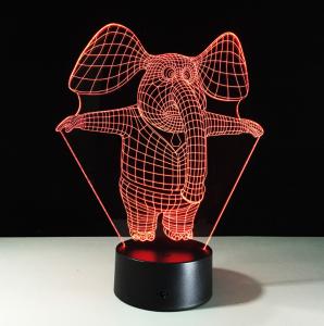 Wholesale Elephant 3D Night Light 7 Colors Change with Remote Control As Birthday Gifts For Baby Room Decoration from china suppliers