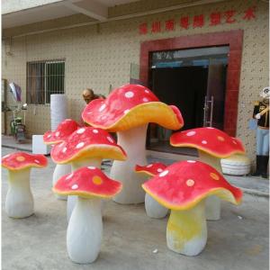 Wholesale customize size fiberglass large mushroom model as decoration statue in garden /square / shop/ mall from china suppliers