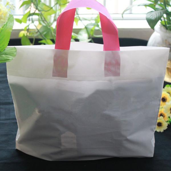 White Solid Retail Shopping Bag Customized Size Waterproof Plastic Gift Bag Easy