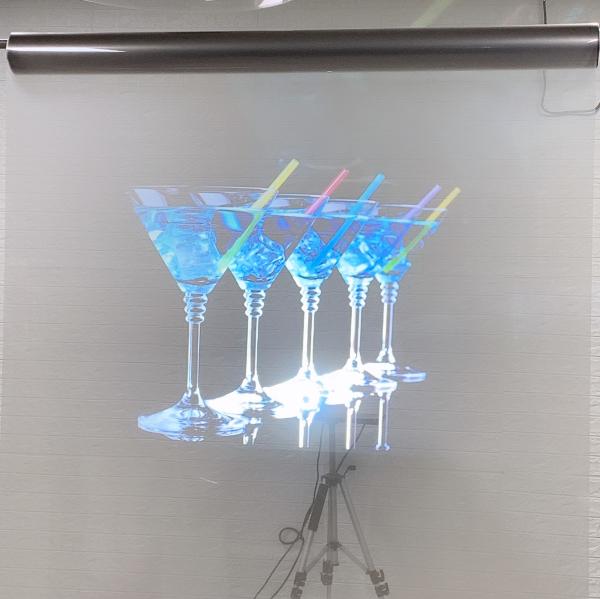 Transparent Holographic Rear Projection Film on Storefront Glass for Window