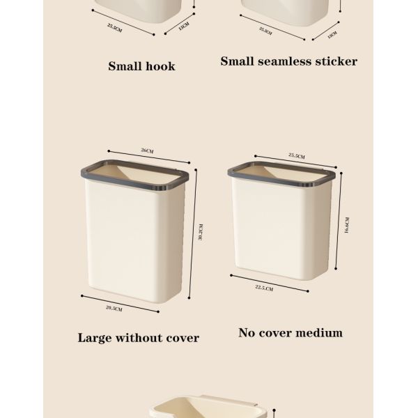Load-Bearing Strong Hanging Household Trash Can Kitchen Preferred Non-Punching Bent Wall Hanging Trash Can
