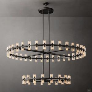 Wholesale Round Chrome Crystal Chandelier Dimmable Hanging Light Fixture For Ceiling 140Cm from china suppliers