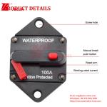 300A RV Circuit Breaker 48V Motor Fuse Inverter Marine Overload Protector Reset