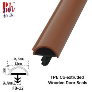 Wholesale D Shape Wooden Door Co Extrusion Weatherstripings Sealing Strips Teak Color 12*5mm from china suppliers
