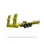 Heavy Duty 80t Lowboy Truck Trailer Low Bed Trailer with Ladder 3 Axles 60ton