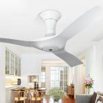 54 inch Ceiling Fan Lamp with Remote Control Modern wooden ceiling fan light(WH
