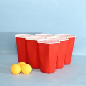 Wholesale 16OZ Red Plastic Shot Glasses PP Disposable Party Glasses Hexagon Beer Pong Cups from china suppliers