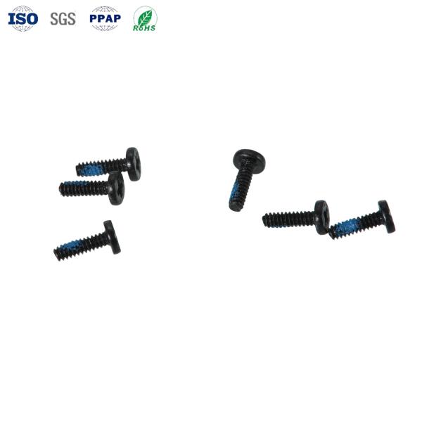 Customization Carbon Steel Plated Black Nickel Cross Flat Head Nylok Screws with