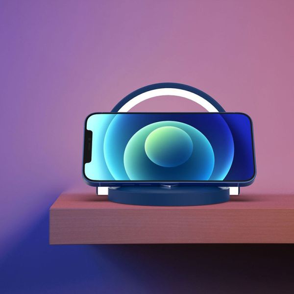 Black White 70 CRI Multifunctional Wireless Charger 15W With Night Light