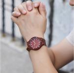 Analog Dial Display Custom Design Watches , Men'S Waterproof Wood Watch