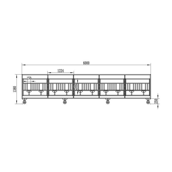 Five-Stall Linked Calf Pen