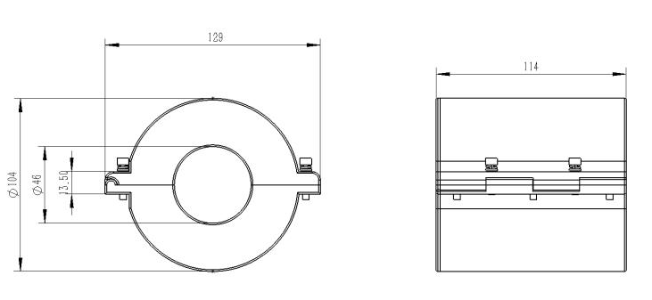 Split Core 5W Min Wound Current Transformer 20A Toroid Core Winding