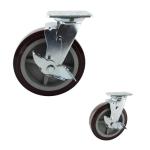 Polyurethane 660LBS 8 Inch Side Brake Heavy Duty Casters