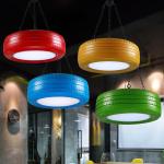Loft Industrial Wind Tire Pendant Light Color LED Lamp Bead Hanging retro