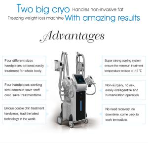 Wholesale Four handles with double chin handle simultaneously cryolipolysis body shaping slimming machine from china suppliers