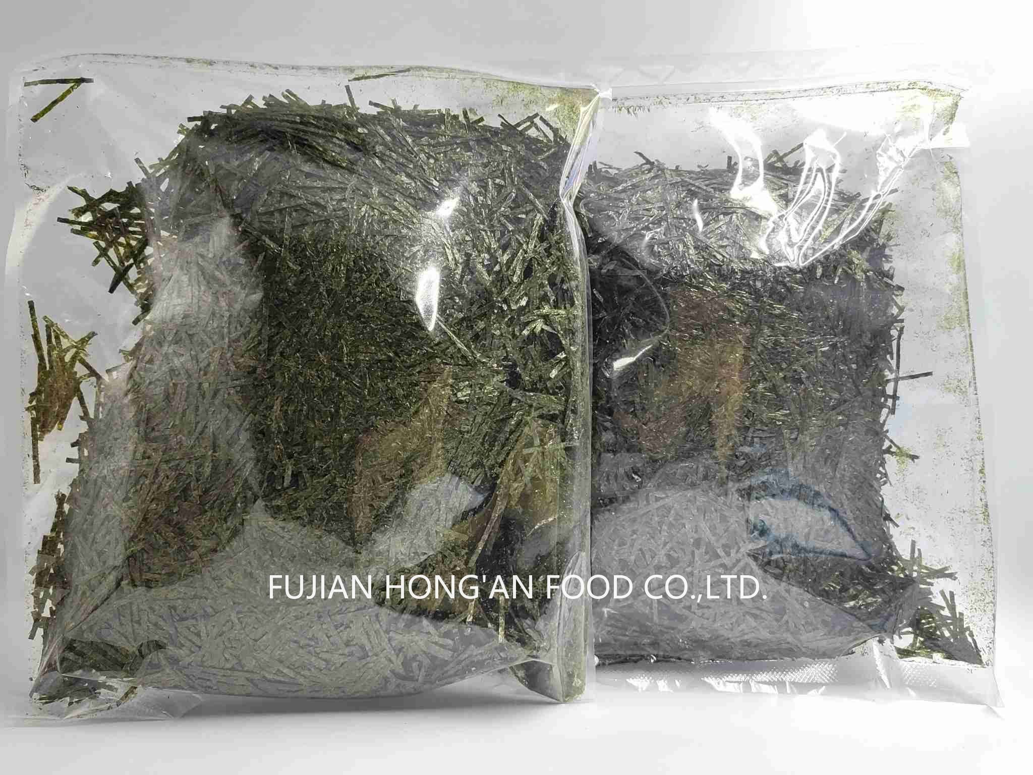 Individually Packaged Dried Edible Seaweed / Toasted Seaweed Flakes for Noodles Dark Green