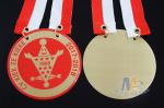 Printing Full Color Epoxy Carnival Metal Award Medals With Red / White Strip