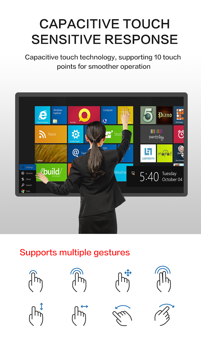 43 Inch Object Recognition Interactive Display Table Multi Touch Screen Coffee Shop Dining Table For Education
