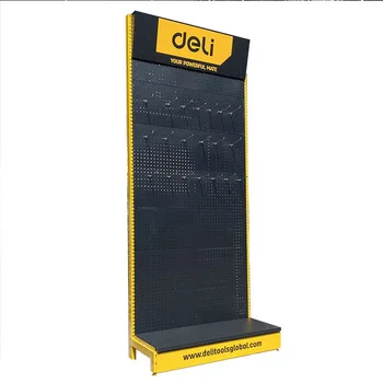 Factory customized color size metal heavy duty minimarket shelves wall shelves for cosmetics display gondola
