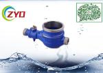 High Grade Bathroom Plumbing Accessories Blue / Silver Durable Water Meter Body