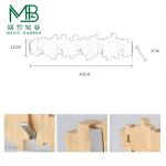 Bamboo wall mounted rack with metal hook for living room