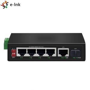 Wholesale Industrial 250m PoE Switch 4 Port 10 100 1000BASE-T PoE To 1 Port 1000BASE-X SFP from china suppliers
