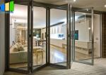 Balcony Horizontal Folding Door Decorative Aluminum Frame Glass Bifold Door
