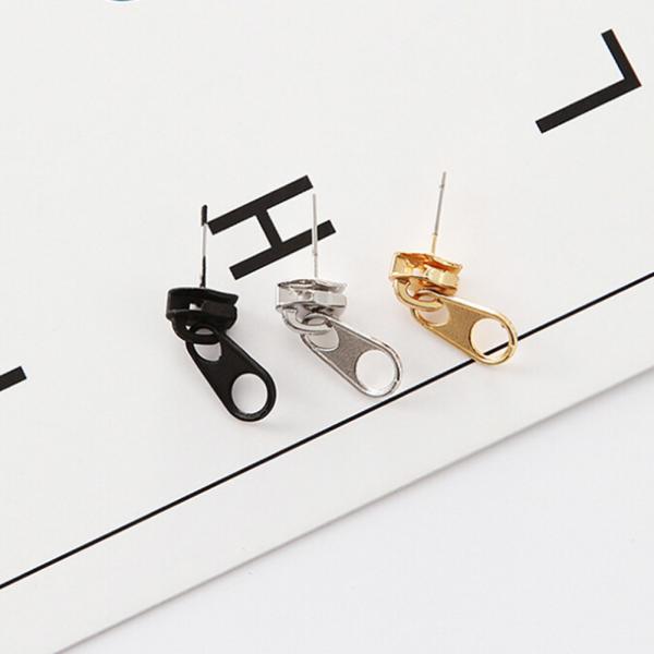 Punk Rock Zipper Earrings Tools Stud Stainless Steel Tragus Cartilage Ear