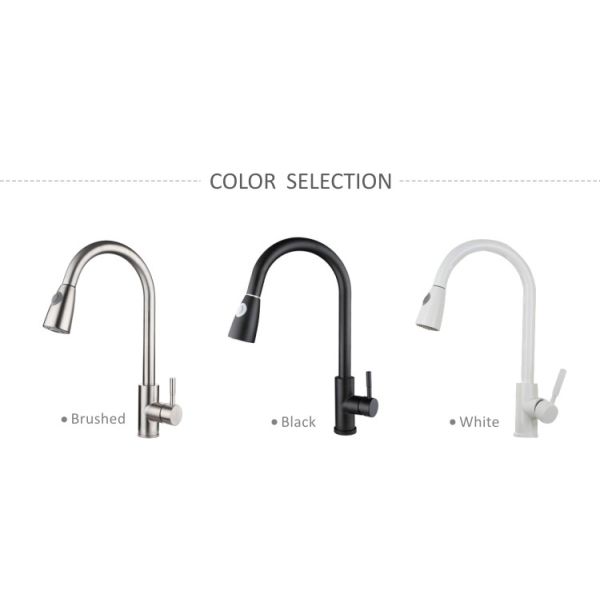 Mixer Stainless Steel Kitchen Faucet Brushed Retractable