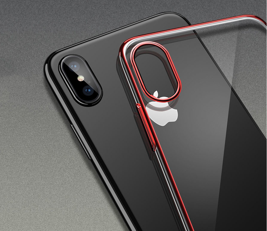 iPhoneX mobile phone shell 144*71*8mm red color logo customized